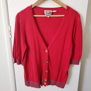 Juicy couture red cardigan. Size XL